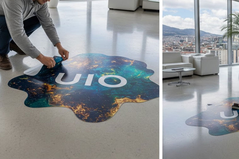 Brandeo de Pisos Quito. Rotulación de pisos para tu negocio en la Capital del Ecuador!